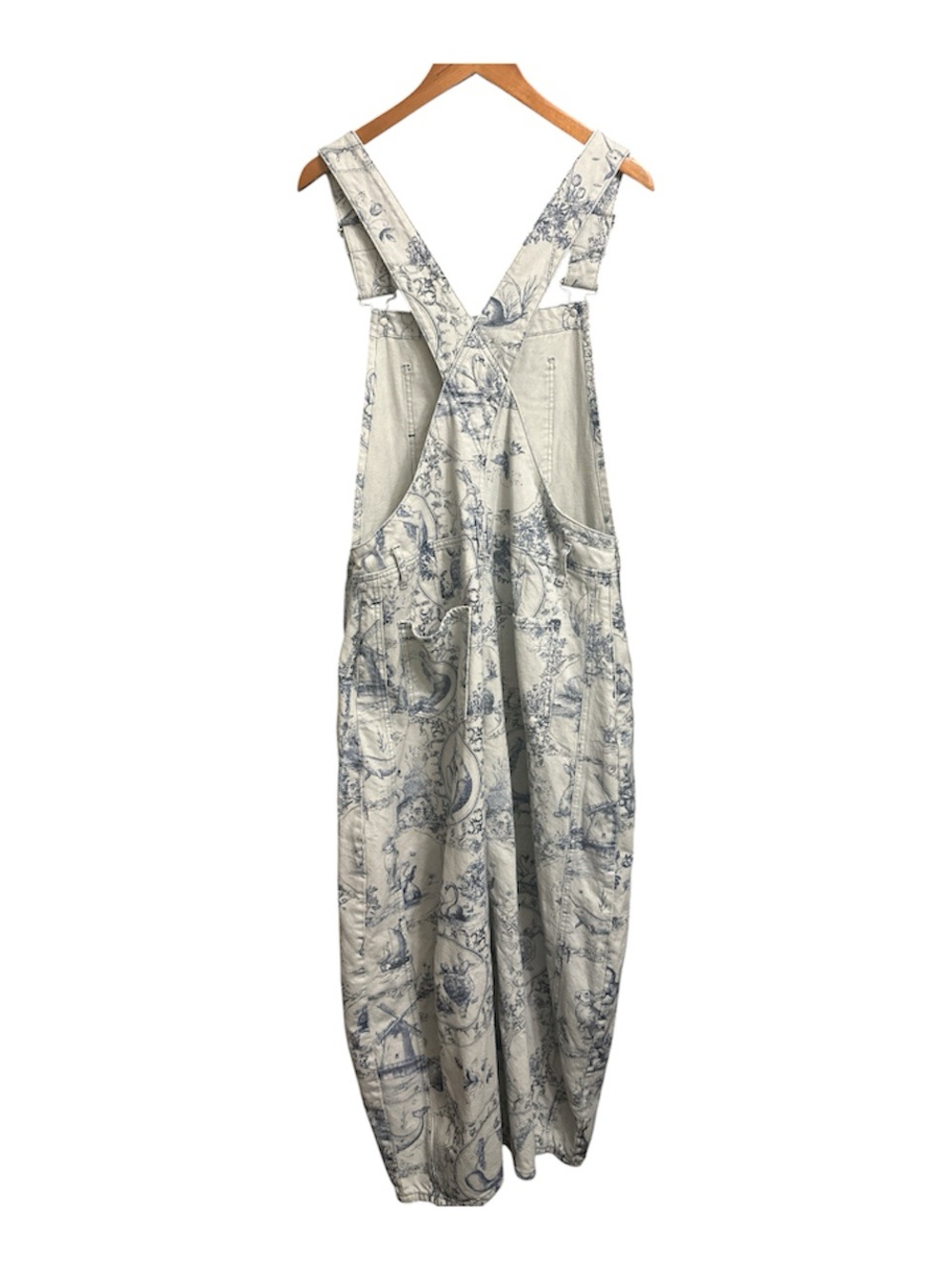 Free People We The People Good Luck Printed Overalls EUC Size M - Picture 6 of 8